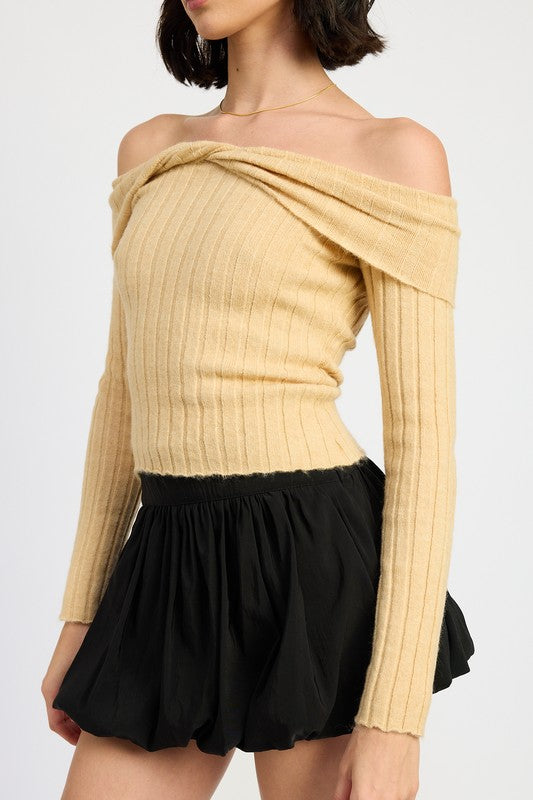 OFF SHOULDER SWEATER TOP-Emory Park-[option4]-[option5]-[option6]-[option7]-[option8]-Shop-Boutique-Clothing-for-Women-Online