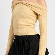 OFF SHOULDER SWEATER TOP-Emory Park-[option4]-[option5]-[option6]-[option7]-[option8]-Shop-Boutique-Clothing-for-Women-Online
