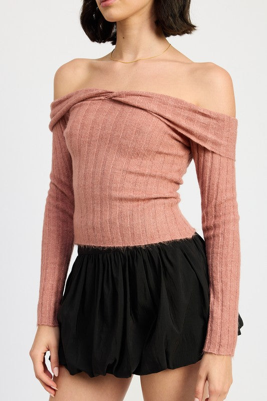 OFF SHOULDER SWEATER TOP-Emory Park-[option4]-[option5]-[option6]-[option7]-[option8]-Shop-Boutique-Clothing-for-Women-Online