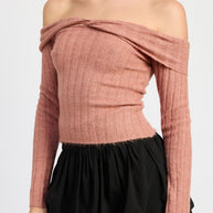 OFF SHOULDER SWEATER TOP-Emory Park-[option4]-[option5]-[option6]-[option7]-[option8]-Shop-Boutique-Clothing-for-Women-Online