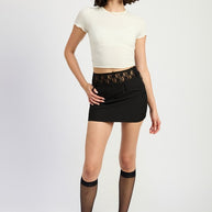 PEAKABOO LACE TRIM MINI SKIRT-Emory Park-BLACK-S-[option4]-[option5]-[option6]-[option7]-[option8]-Shop-Boutique-Clothing-for-Women-Online