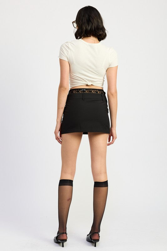 PEAKABOO LACE TRIM MINI SKIRT-Emory Park-[option4]-[option5]-[option6]-[option7]-[option8]-Shop-Boutique-Clothing-for-Women-Online