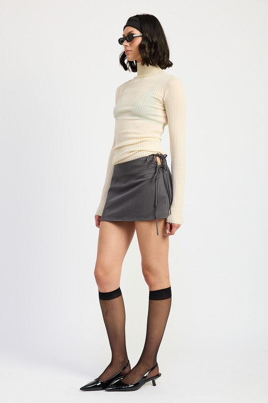 MINI LOW WAISTED SKIRT WITH RIBBON TIES-Emory Park-[option4]-[option5]-[option6]-[option7]-[option8]-Shop-Boutique-Clothing-for-Women-Online