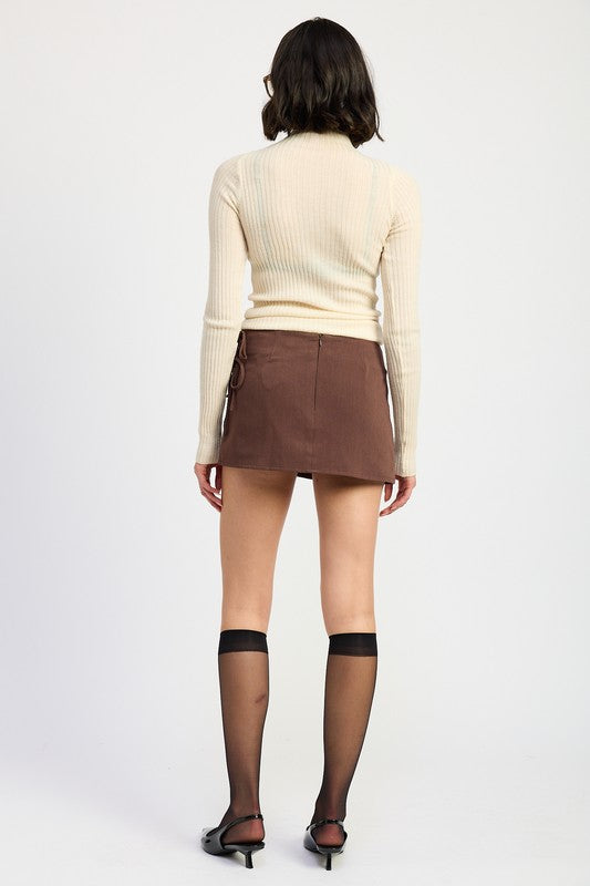 MINI LOW WAISTED SKIRT WITH RIBBON TIES-Emory Park-[option4]-[option5]-[option6]-[option7]-[option8]-Shop-Boutique-Clothing-for-Women-Online