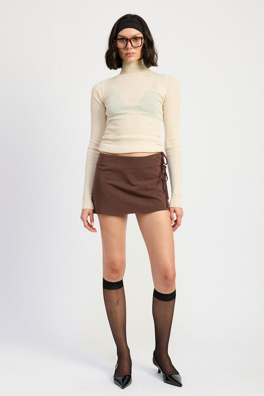 MINI LOW WAISTED SKIRT WITH RIBBON TIES-Emory Park-[option4]-[option5]-[option6]-[option7]-[option8]-Shop-Boutique-Clothing-for-Women-Online