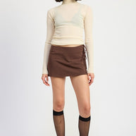 MINI LOW WAISTED SKIRT WITH RIBBON TIES-Emory Park-[option4]-[option5]-[option6]-[option7]-[option8]-Shop-Boutique-Clothing-for-Women-Online