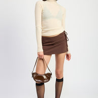 MINI LOW WAISTED SKIRT WITH RIBBON TIES-Emory Park-[option4]-[option5]-[option6]-[option7]-[option8]-Shop-Boutique-Clothing-for-Women-Online