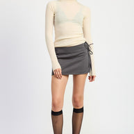 MINI LOW WAISTED SKIRT WITH RIBBON TIES-Emory Park-[option4]-[option5]-[option6]-[option7]-[option8]-Shop-Boutique-Clothing-for-Women-Online