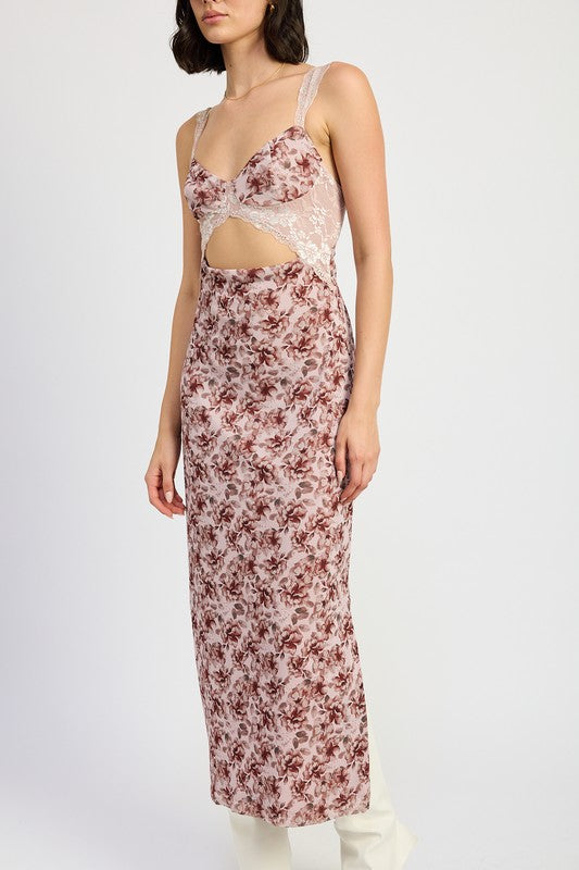 LACE CONTRASTED MIDI DRESS WITH SIDE SLIT-Emory Park-[option4]-[option5]-[option6]-[option7]-[option8]-Shop-Boutique-Clothing-for-Women-Online