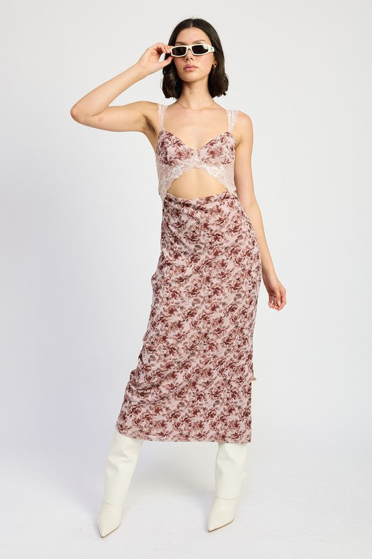 LACE CONTRASTED MIDI DRESS WITH SIDE SLIT-Emory Park-[option4]-[option5]-[option6]-[option7]-[option8]-Shop-Boutique-Clothing-for-Women-Online