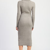 BUTTONED LONG SLEEVE CABLE KNIT DRESS-Emory Park-[option4]-[option5]-[option6]-[option7]-[option8]-Shop-Boutique-Clothing-for-Women-Online