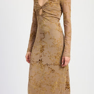 KEY HOLE MIDI LONG SLEEVE DRESS-Emory Park-[option4]-[option5]-[option6]-[option7]-[option8]-Shop-Boutique-Clothing-for-Women-Online