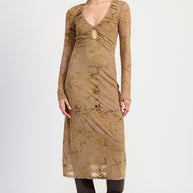 KEY HOLE MIDI LONG SLEEVE DRESS-Emory Park-[option4]-[option5]-[option6]-[option7]-[option8]-Shop-Boutique-Clothing-for-Women-Online