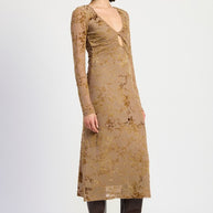 KEY HOLE MIDI LONG SLEEVE DRESS-Emory Park-[option4]-[option5]-[option6]-[option7]-[option8]-Shop-Boutique-Clothing-for-Women-Online