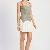 CONTRASTED CORSET MINI DRESS-Emory Park-[option4]-[option5]-[option6]-[option7]-[option8]-Shop-Boutique-Clothing-for-Women-Online