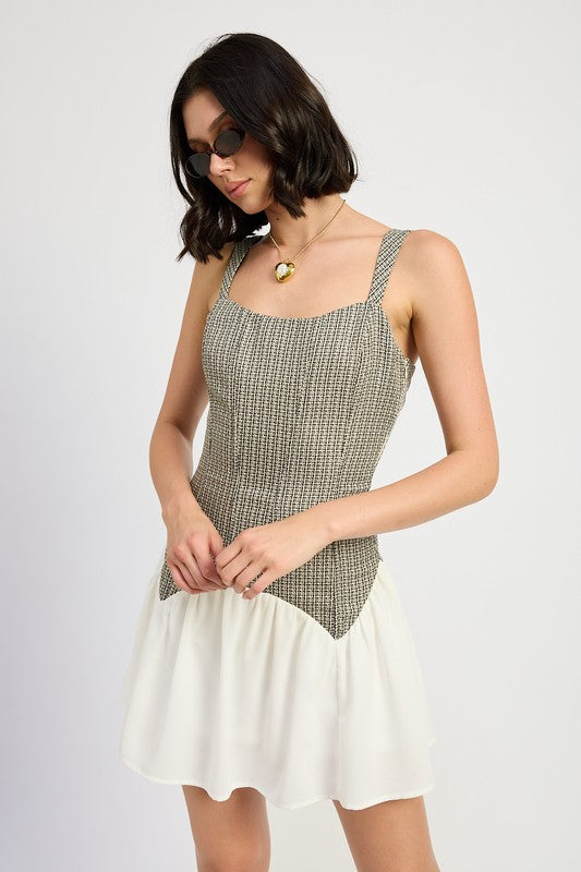 CONTRASTED CORSET MINI DRESS-Emory Park-[option4]-[option5]-[option6]-[option7]-[option8]-Shop-Boutique-Clothing-for-Women-Online