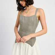 CONTRASTED CORSET MINI DRESS-Emory Park-[option4]-[option5]-[option6]-[option7]-[option8]-Shop-Boutique-Clothing-for-Women-Online