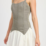 CONTRASTED CORSET MINI DRESS-Emory Park-[option4]-[option5]-[option6]-[option7]-[option8]-Shop-Boutique-Clothing-for-Women-Online