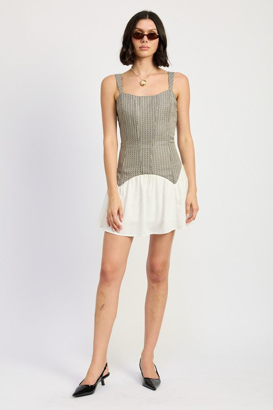 CONTRASTED CORSET MINI DRESS-Emory Park-[option4]-[option5]-[option6]-[option7]-[option8]-Shop-Boutique-Clothing-for-Women-Online