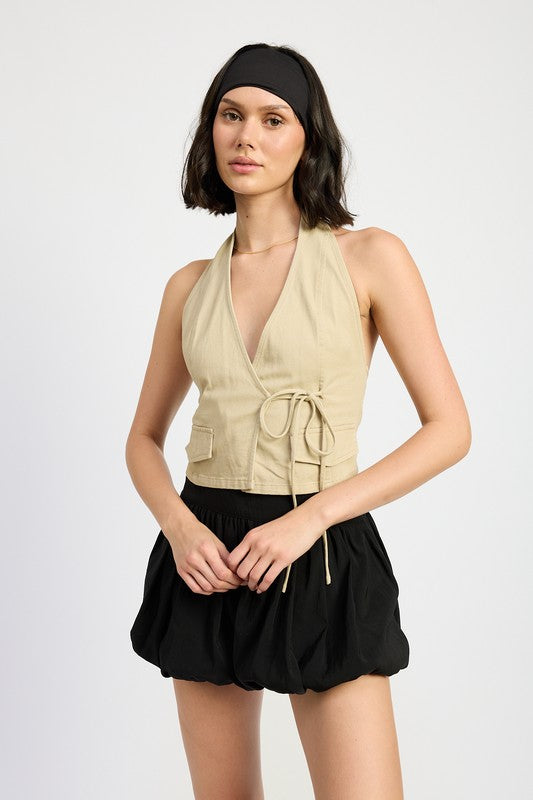 WRAPPED HALTER NECK TOP-Emory Park-TAUPE-S-[option4]-[option5]-[option6]-[option7]-[option8]-Shop-Boutique-Clothing-for-Women-Online