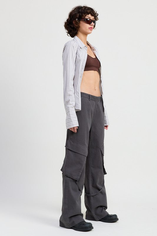 CARGO PANTS WITH POCKET DETAIL-Emory Park-[option4]-[option5]-[option6]-[option7]-[option8]-Shop-Boutique-Clothing-for-Women-Online