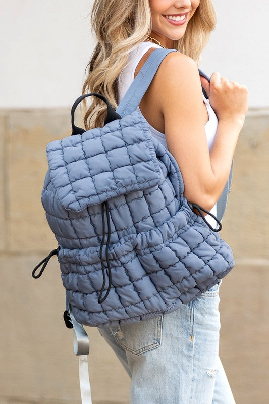 Stevie Quilted Puffer Backpack-Aili's Corner-Slate Blue-OneSize-[option4]-[option5]-[option6]-[option7]-[option8]-Shop-Boutique-Clothing-for-Women-Online