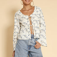 Tie front floral top-Miss Sparkling-[option4]-[option5]-[option6]-[option7]-[option8]-Shop-Boutique-Clothing-for-Women-Online