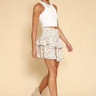 Floral smocked ruffle mini skirt-Miss Sparkling-[option4]-[option5]-[option6]-[option7]-[option8]-Shop-Boutique-Clothing-for-Women-Online
