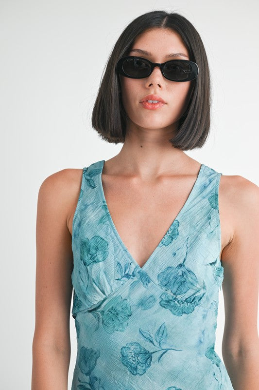 FLORAL V NECK MINI SLIP DRESS-Emory Park-[option4]-[option5]-[option6]-[option7]-[option8]-Shop-Boutique-Clothing-for-Women-Online