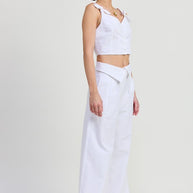 BUTTON UP CROPPED TOP WITH SHOULDER TIES-Emory Park-[option4]-[option5]-[option6]-[option7]-[option8]-Shop-Boutique-Clothing-for-Women-Online