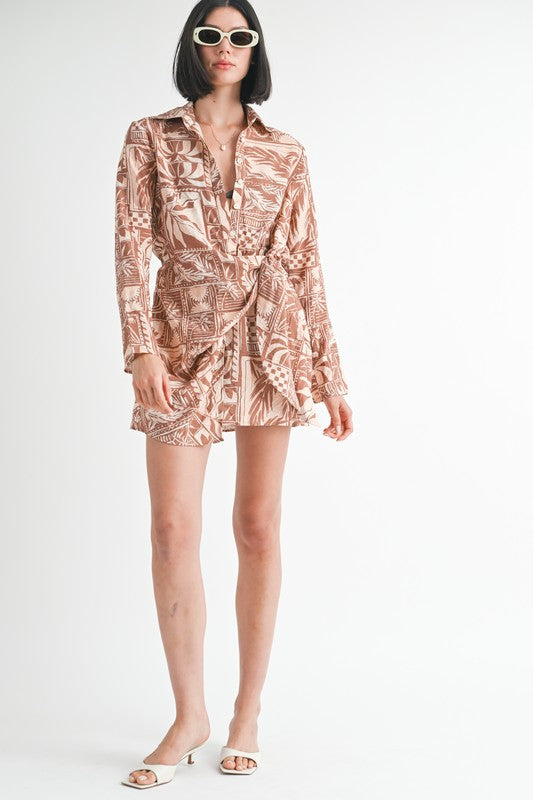 WRAPPED BUTTON UP MINI DRESS-Emory Park-[option4]-[option5]-[option6]-[option7]-[option8]-Shop-Boutique-Clothing-for-Women-Online
