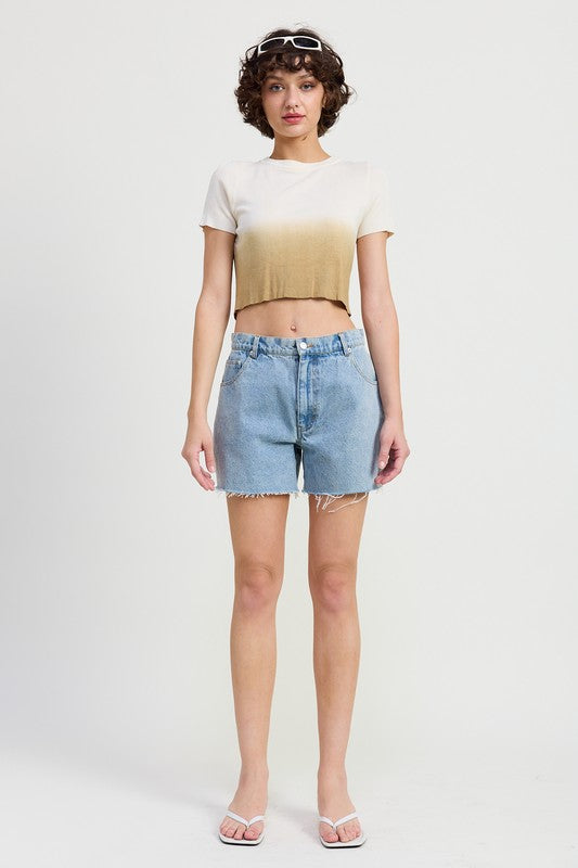 OMBRE CREW NECK CROPPED TOP-Emory Park-[option4]-[option5]-[option6]-[option7]-[option8]-Shop-Boutique-Clothing-for-Women-Online