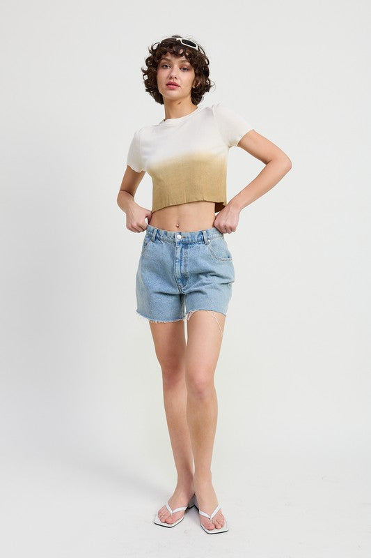 OMBRE CREW NECK CROPPED TOP-Emory Park-[option4]-[option5]-[option6]-[option7]-[option8]-Shop-Boutique-Clothing-for-Women-Online