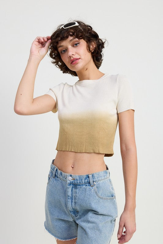 OMBRE CREW NECK CROPPED TOP-Emory Park-CREAM TAN-S-[option4]-[option5]-[option6]-[option7]-[option8]-Shop-Boutique-Clothing-for-Women-Online