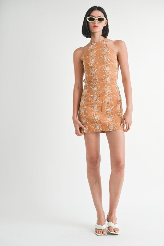 HALTER NECK PRINTED MINI DRESS WITH BACK TIE-Emory Park-[option4]-[option5]-[option6]-[option7]-[option8]-Shop-Boutique-Clothing-for-Women-Online