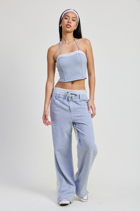 DOUBLE WAIST STRAIGHT LEG PANTS-Emory Park-FLANNEL GREY COMBO-S-[option4]-[option5]-[option6]-[option7]-[option8]-Shop-Boutique-Clothing-for-Women-Online