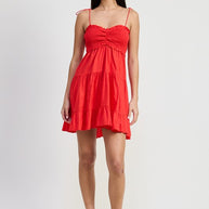 RUFFLED MINI DRESS WITH SMOCKING-Emory Park-[option4]-[option5]-[option6]-[option7]-[option8]-Shop-Boutique-Clothing-for-Women-Online
