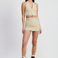 DENIM MINI SKIRT WITH TIE DYE DETAIL-Emory Park-LIGHT SAND DENIM-S-[option4]-[option5]-[option6]-[option7]-[option8]-Shop-Boutique-Clothing-for-Women-Online