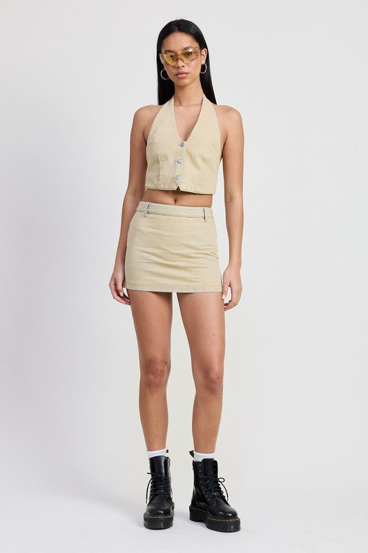 DENIM MINI SKIRT WITH TIE DYE DETAIL-Emory Park-[option4]-[option5]-[option6]-[option7]-[option8]-Shop-Boutique-Clothing-for-Women-Online