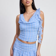 MINI RUCHED SKIRT-Emory Park-PERIWINKLE PLAID-S-[option4]-[option5]-[option6]-[option7]-[option8]-Shop-Boutique-Clothing-for-Women-Online