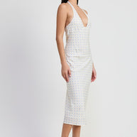 V NECK MIDI DRESS WITH NECK TIE-Emory Park-[option4]-[option5]-[option6]-[option7]-[option8]-Shop-Boutique-Clothing-for-Women-Online