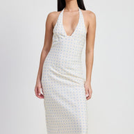 V NECK MIDI DRESS WITH NECK TIE-Emory Park-[option4]-[option5]-[option6]-[option7]-[option8]-Shop-Boutique-Clothing-for-Women-Online