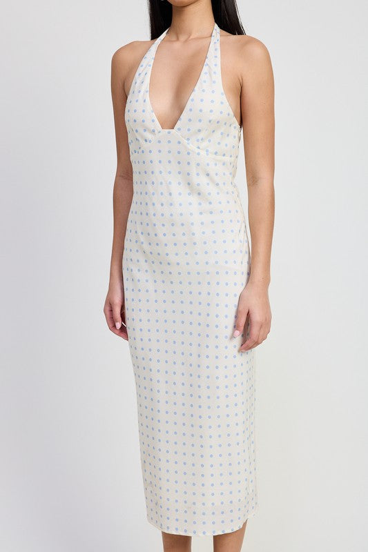 V NECK MIDI DRESS WITH NECK TIE-Emory Park-[option4]-[option5]-[option6]-[option7]-[option8]-Shop-Boutique-Clothing-for-Women-Online