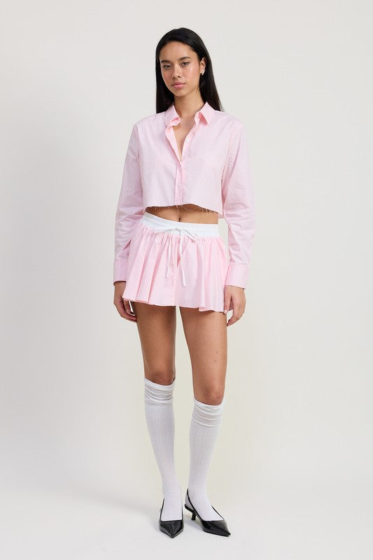 MINI CONTRAST WAISTBAND SKIRT-Emory Park-[option4]-[option5]-[option6]-[option7]-[option8]-Shop-Boutique-Clothing-for-Women-Online