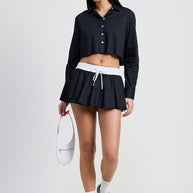 MINI CONTRAST WAISTBAND SKIRT-Emory Park-[option4]-[option5]-[option6]-[option7]-[option8]-Shop-Boutique-Clothing-for-Women-Online