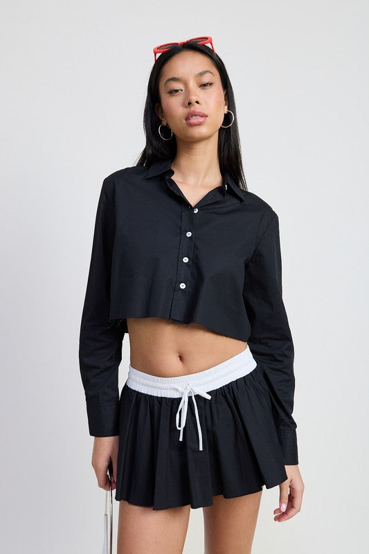 MINI CONTRAST WAISTBAND SKIRT-Emory Park-[option4]-[option5]-[option6]-[option7]-[option8]-Shop-Boutique-Clothing-for-Women-Online