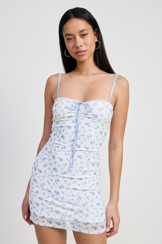 MINI FLORAL DRESS WITH PEEK A BOO LACE-Emory Park-[option4]-[option5]-[option6]-[option7]-[option8]-Shop-Boutique-Clothing-for-Women-Online