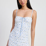 MINI FLORAL DRESS WITH PEEK A BOO LACE-Emory Park-[option4]-[option5]-[option6]-[option7]-[option8]-Shop-Boutique-Clothing-for-Women-Online