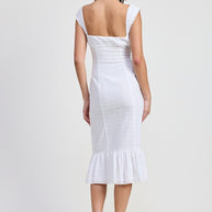 SQAURE NECK MIDI CAP SLEEVE DRESS-Emory Park-[option4]-[option5]-[option6]-[option7]-[option8]-Shop-Boutique-Clothing-for-Women-Online