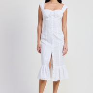 SQAURE NECK MIDI CAP SLEEVE DRESS-Emory Park-[option4]-[option5]-[option6]-[option7]-[option8]-Shop-Boutique-Clothing-for-Women-Online